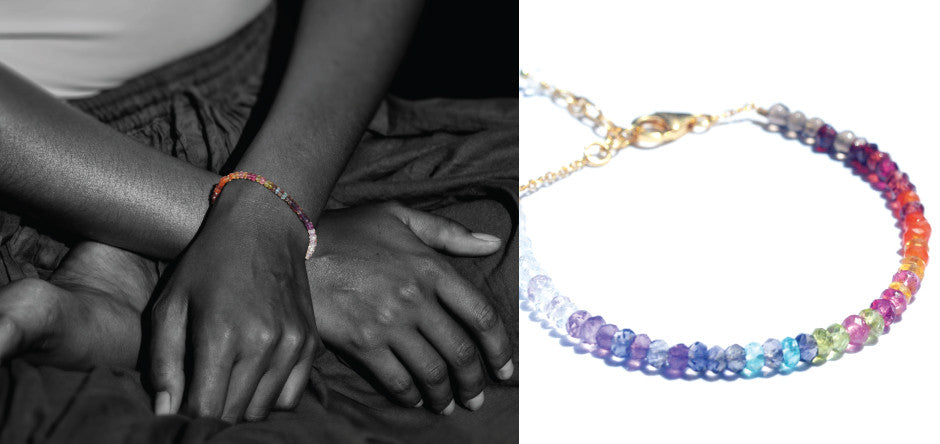 Namaste Crystal Beams Necklace & Bracelet Set - Balance